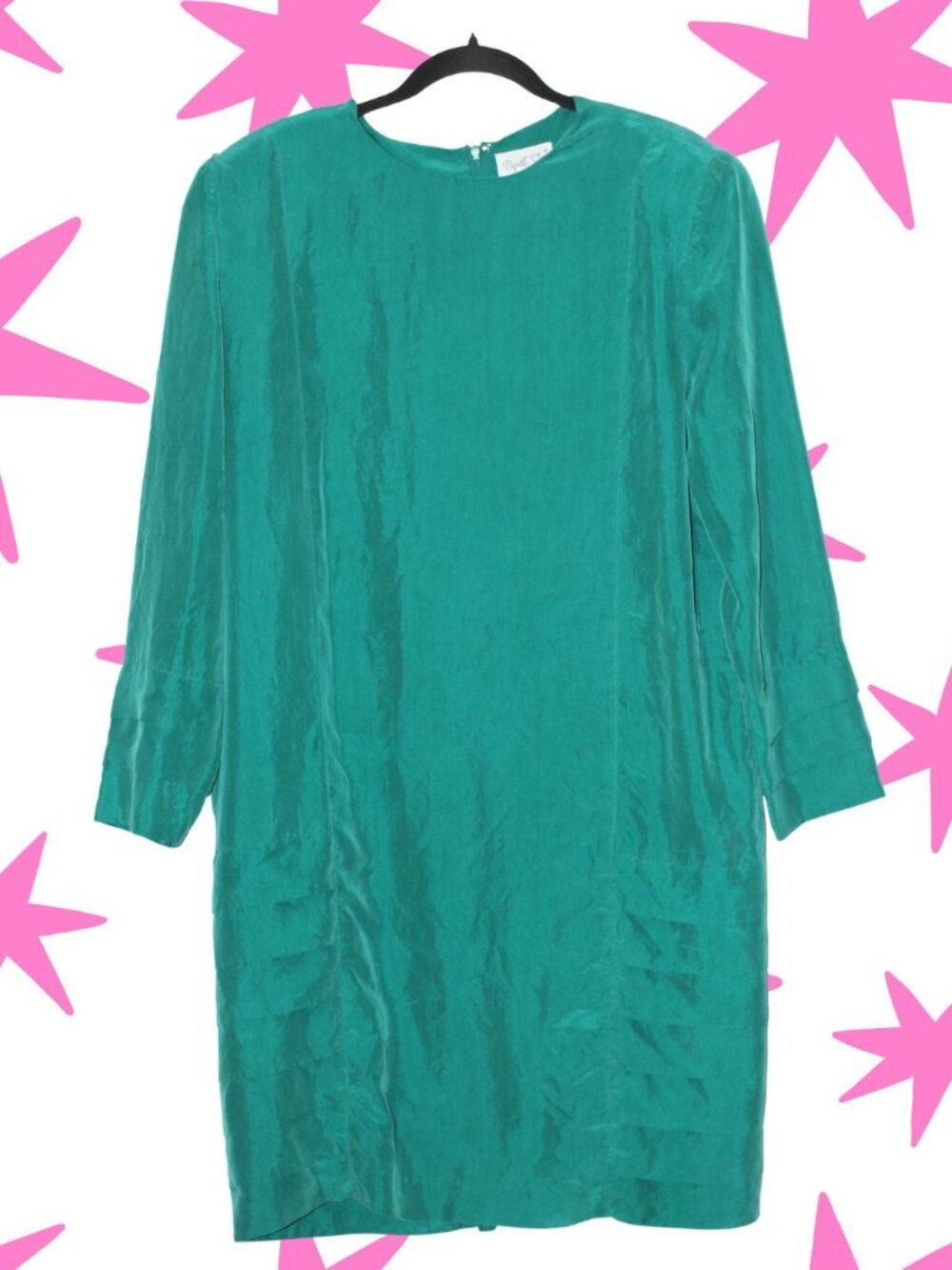 VTG Papell Too 100% silk long sleeve mini/midi dress 16